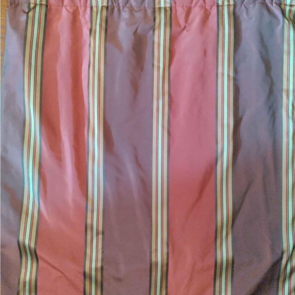 Curtains fully lined 2 panels 8 feet X 3' 10"  Brown, Gold And Rust Striped.